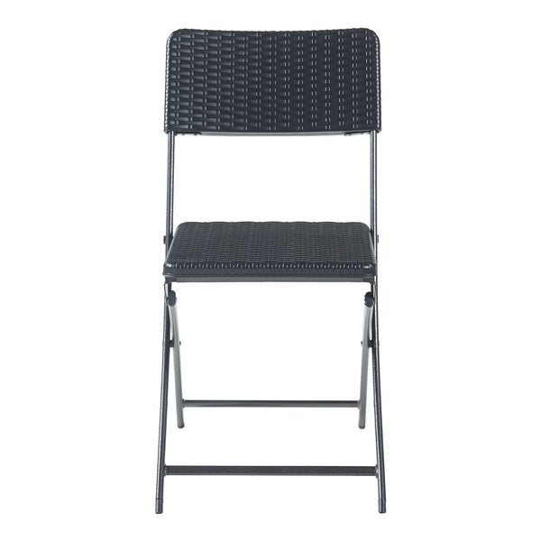 Klappstol Mark set om 2 rottingkänsla 87x46x53 cm [en.casa]