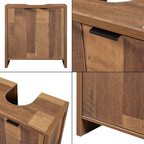 Tvättställsskåp Namsskogan 60x60x30cm Valnötlook [en.casa]