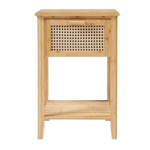 Nattduksbord Leirfjord 60x40x35 cm Bambus Natur [en.casa]