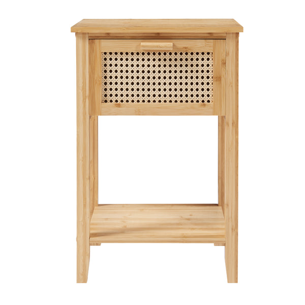 Nattduksbord Leirfjord 60x40x35 cm Bambus Natur [en.casa]