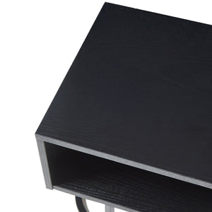 Väggmonterad hylla Gauldal 57x30x32 cm Svart [en.casa]