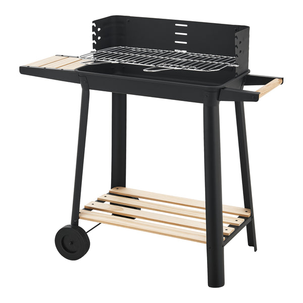 Ari grillvagn 78x86x30cm svart/trä [casa.pro]