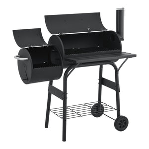 Smoker grillvagn Arielli 115x110x64cm svart [casa.pro]