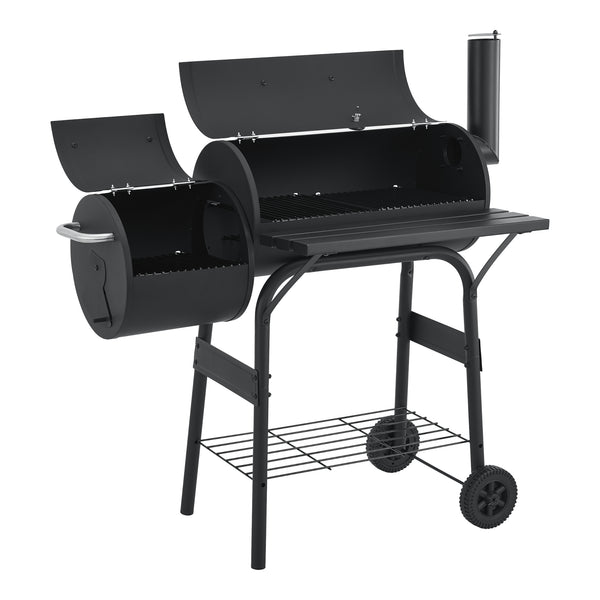 Smoker grillvagn Arielli 115x110x64cm svart [casa.pro]