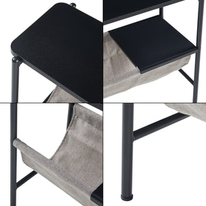 Sidobord Samnanger 60x28x53cm Svart [en.casa]