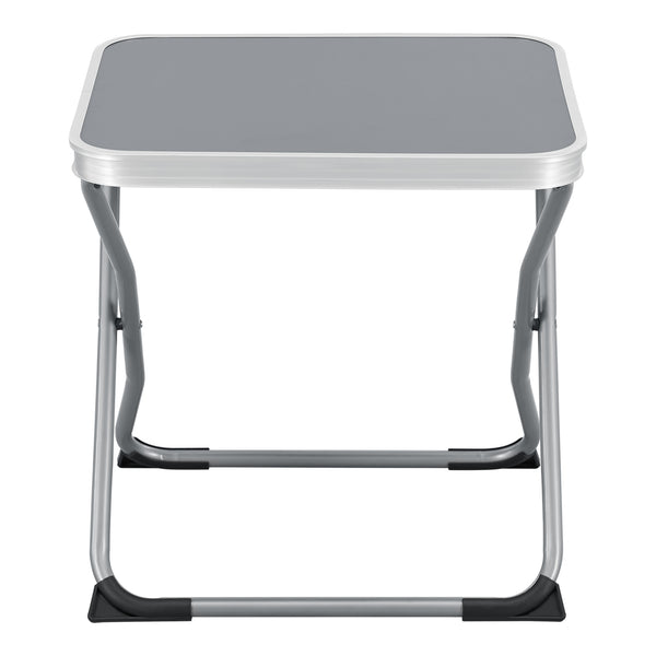 Campingpall/bord Barete 2-i-1 hopfällbar 47x47x37 cm grå [en.casa]