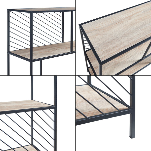 Konsolbord Övertorneå 100x30x75 cm Svart/Ek [en.casa]