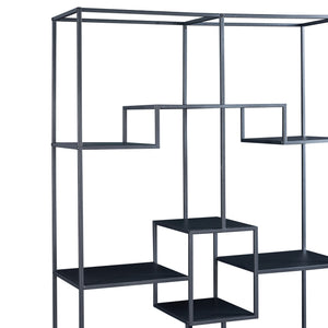 Fristående hylla Råde Metall 180x100x35 cm Svart [en.casa]