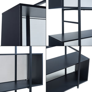 Fristående hylla Randaberg 180x180x33 cm Svart [en.casa]