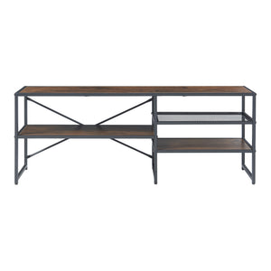 TV-bord Västiarharg 120x30x46 cm Svart/Walnut-look [en.casa]