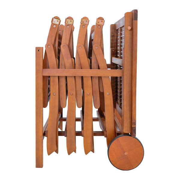 Matgrupp Ancarano av bord och 4 stolar akacia [en.casa]