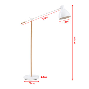 Golvlampa Banchory Metall 163 cm Träutseende/Vit [lux.pro]