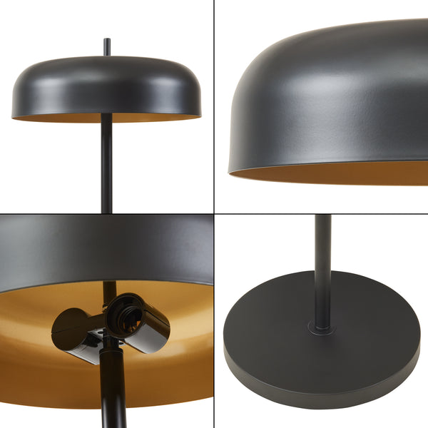Golvlampa Barton 2-lågig Metall 159 cm Svart [lux.pro]