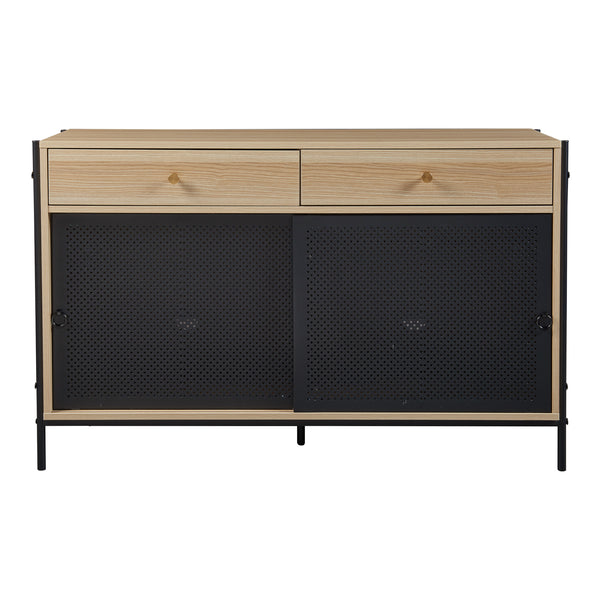 TV-bänk Tysnes 120x40x75 cm Ek/Svart [en.casa]