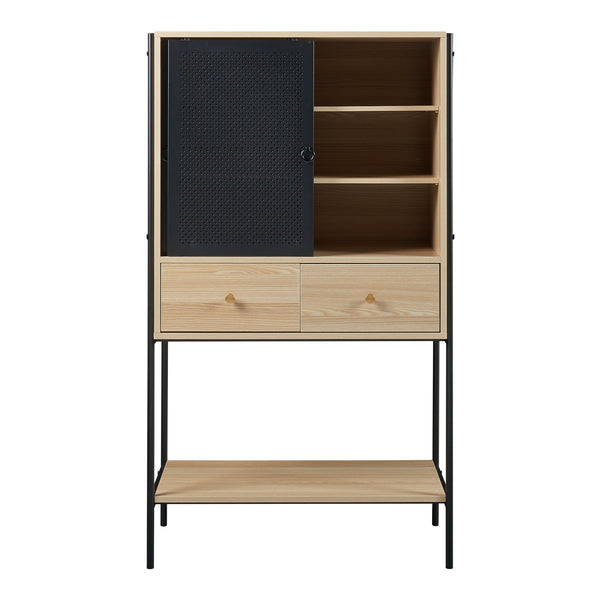 Sidobord Tysnes 140x80x40 cm Svart/Ek [en.casa]