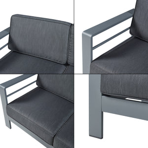 Trädgårdssoffa Avise med dynor 144x70x62 cm grå [casa.pro] 