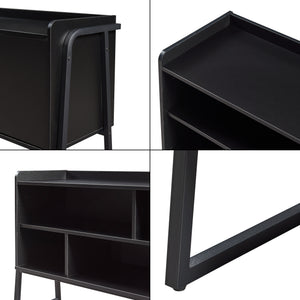 TV-bänk Storfjord 120x34x63 cm Svart [en.casa]