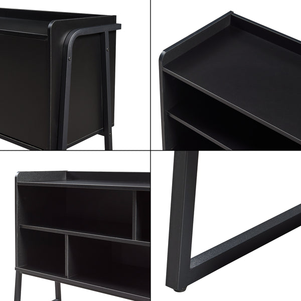 TV-bänk Storfjord 120x34x63 cm Svart [en.casa]