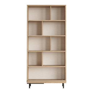 Bokhylla Kvænangen 176x84x30 cm Eklook/Rattanlook [en.casa]