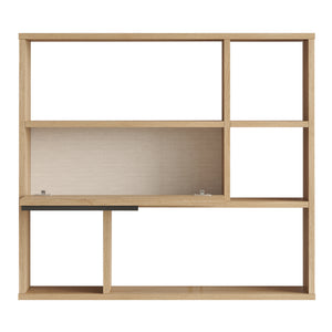 Vägghylla Kvænangen 90x22x81cm Ek/Rattanutseende [en.casa]