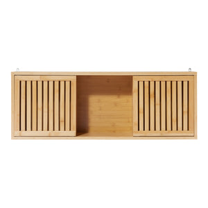 Vägghylla Ypäjä 93x20x33 cm bambu [en.casa]