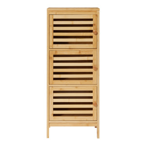 Sidobord med 3 dörrar Ypäjä 82x33x27 cm bambu [en.casa]