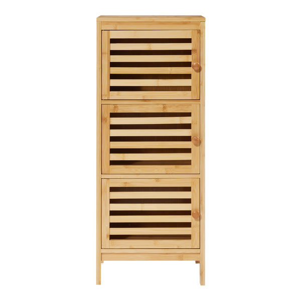 Sidobord med 3 dörrar Ypäjä 82x33x27 cm bambu [en.casa]