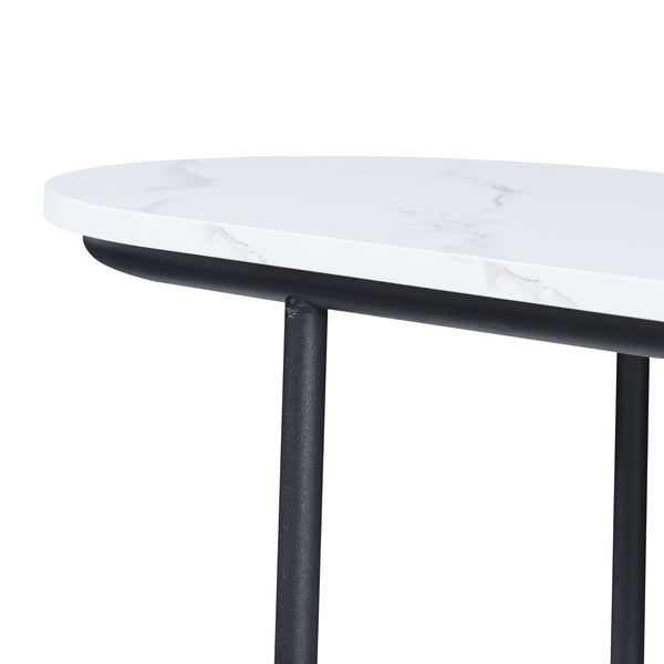 Konsolbord Nordfron 120x40x75 cm Marmor, vit [en.casa]