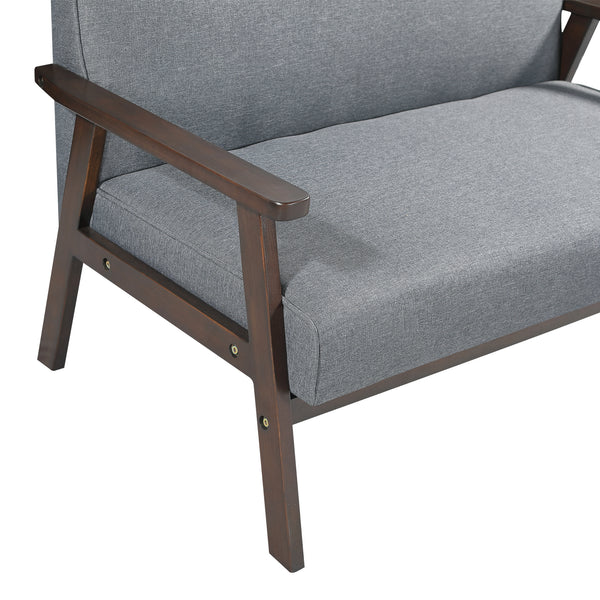 2-sits stoppad soffa Kinda 121x69x75 cm Grå [en.casa]