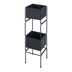 Växtställ Sveio 2-pack Metall Svart [en.casa]