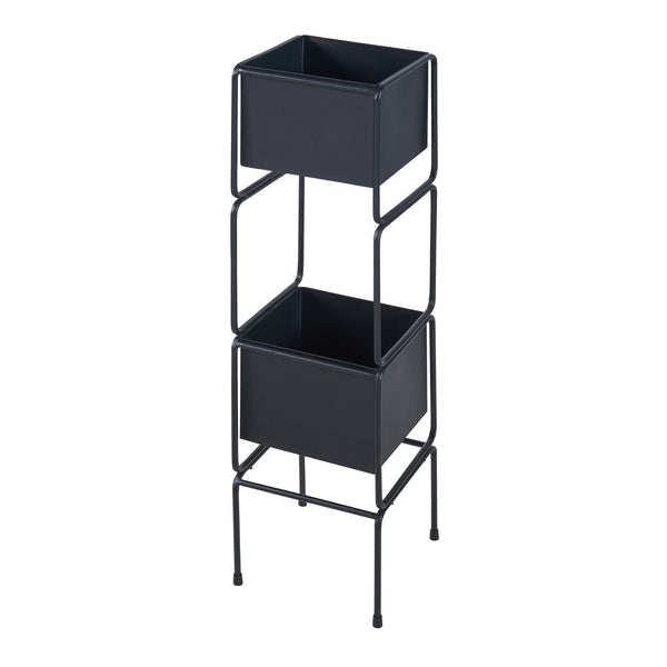 Växtställ Sveio 2-pack Metall Svart [en.casa]