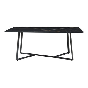 Soffbord Riskiften 120x60x48 cm marmorutseende, svart [en.casa]