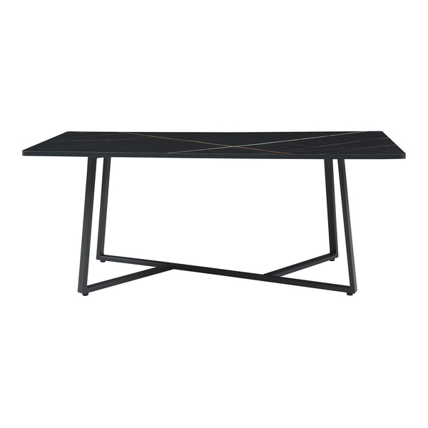 Soffbord Riskiften 120x60x48 cm marmorutseende, svart [en.casa]