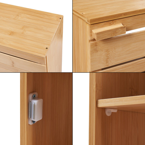 Väggskåp Epind 50x33x20 cm Bambus Natur [en.casa]