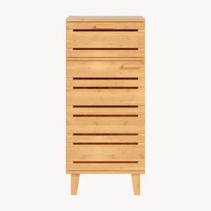 Badrumsskåp Epind 75x33x30 cm Bambus Natur [en.casa]