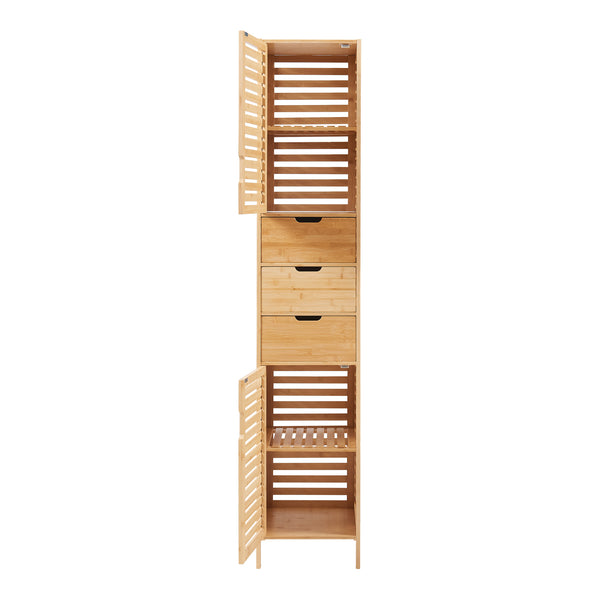 Högskåp Boksereys 180x35x35 cm Bambus [en.casa]