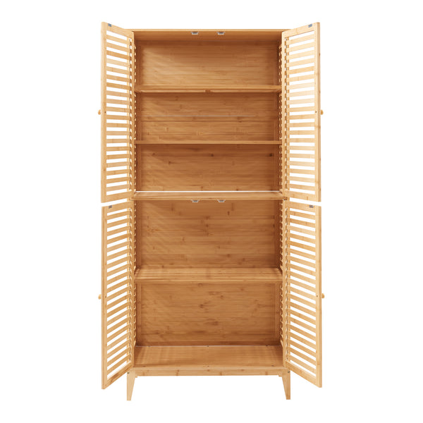 Badrumsskåp Raurgela 180x80x40 cm Bambus [en.casa]