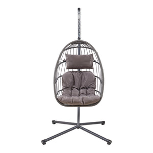 Hängstol Edeng med stativ grå 196x110x95 cm [en.casa]