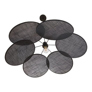 Taklampa Blackwood Metall/Textil Svart [lux.pro]