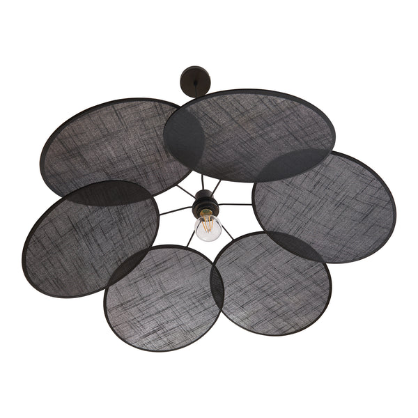 Taklampa Blackwood Metall/Textil Svart [lux.pro]