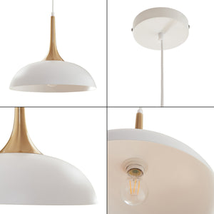Taklampa Blairgowrie Metall Vit/Mässingsfärgad [lux.pro]