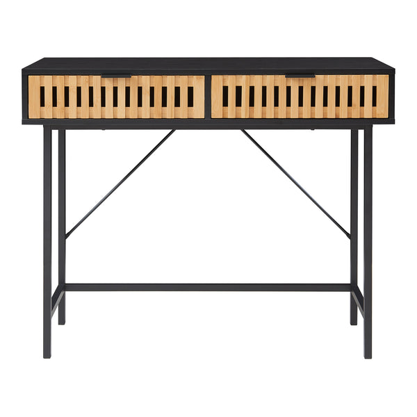 Konsolbord Luniehti 100x40x75 cm Svart/Natur [en.casa]