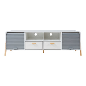TV-bänk Kvaefjord 160x40x52 cm Vit/Grå [en.casa]