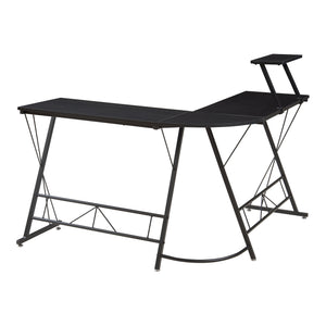 Skrivbord Yremso L-format 122x122x98 cm Svart [en.casa]