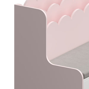 Barnsitsbänk med hylla Vestnes 100x45x70 cm Cotton Candy/Vit [en.casa]