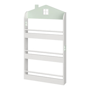 Barnhylla Vipsali 106x60x12 cm Mintgrön/Vit [en.casa]