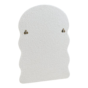 Väggspegel Brummen med ram i teddytyg 80x60 cm Vit [en.casa]