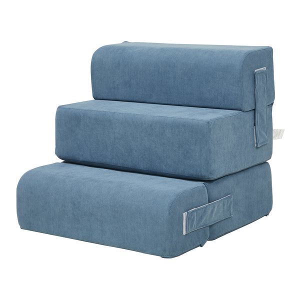 Husdjurstrappa Joelerhatra 4-delar 45x50x45 cm Cord Blå [en.casa]