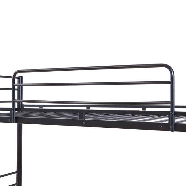Metall-våningssäng Bevapis 90x200 cm Svart [en.casa]
