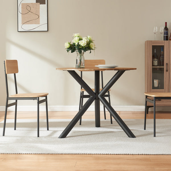Bordstativ Viserinna stål 94,5x94,5x73 cm svart [en.casa]